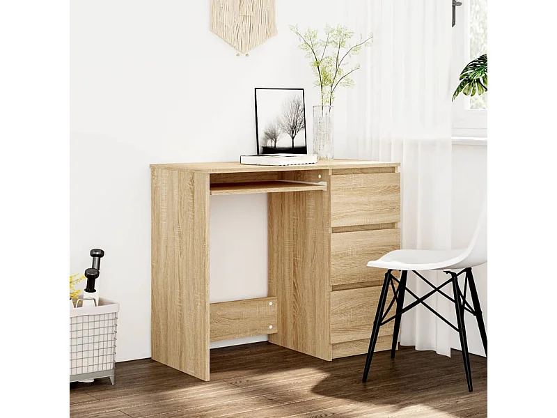 Bureau Chêne sonoma 90x45x76 cm Bois d’ingénierie