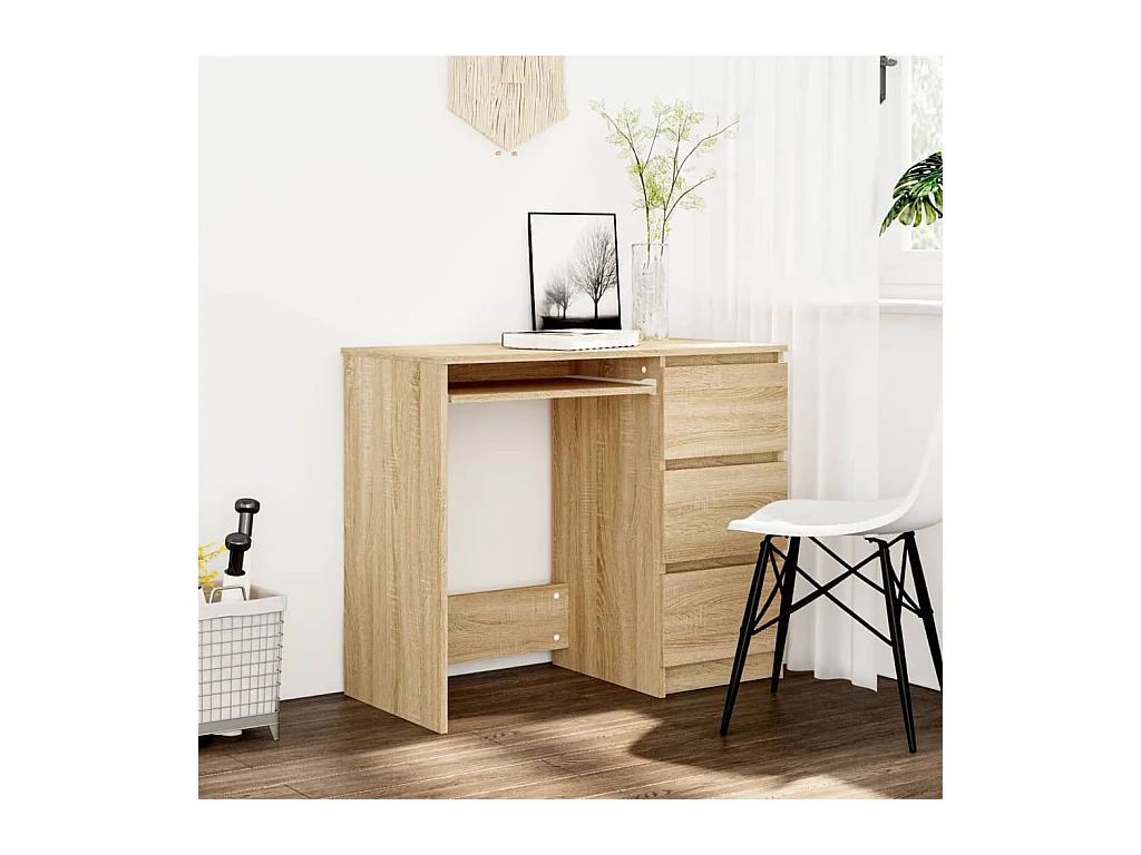 Bureau Chêne sonoma 90x45x76 cm Bois d’ingénierie