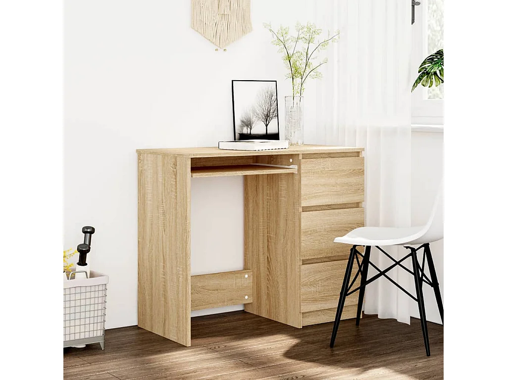 Bureau Chêne sonoma 90x45x76 cm Bois d’ingénierie