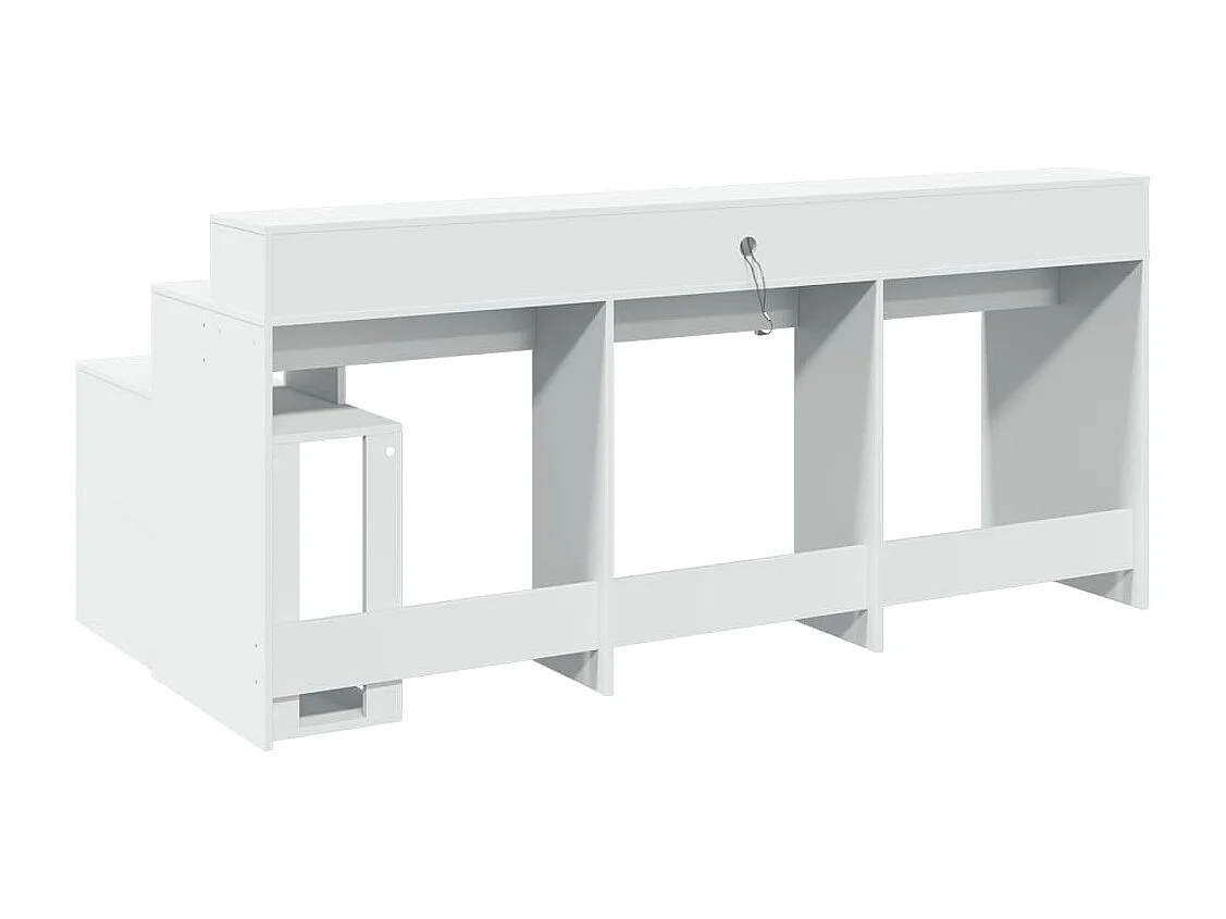 Scrivania con Luci LED Bianca 200x104x91 cm in Truciolato