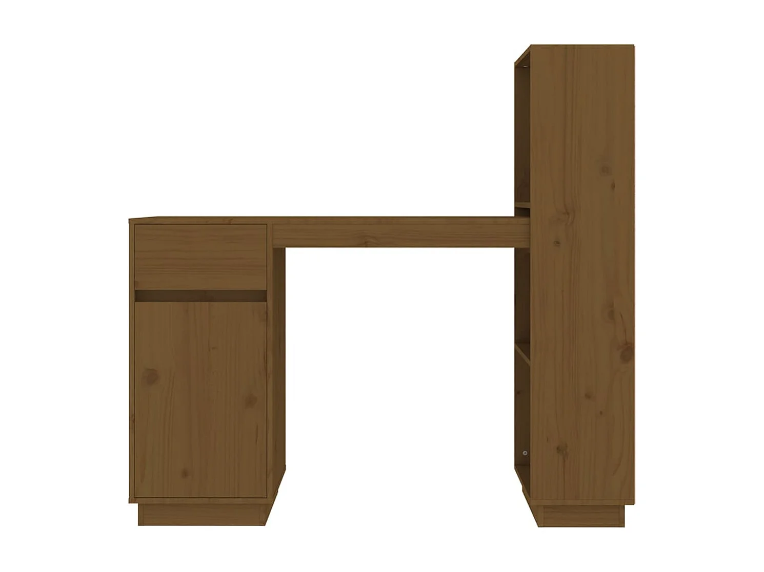 Escritorio de madera maciza de pino marrón miel 110x53x117 cm