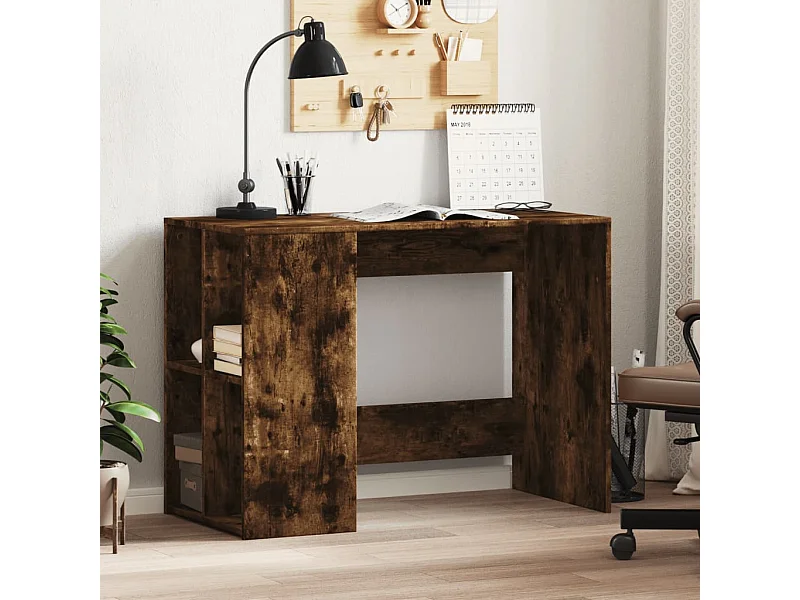 Bureau 102x50x75 cm bewerkt hout gerookt eikenkleurig