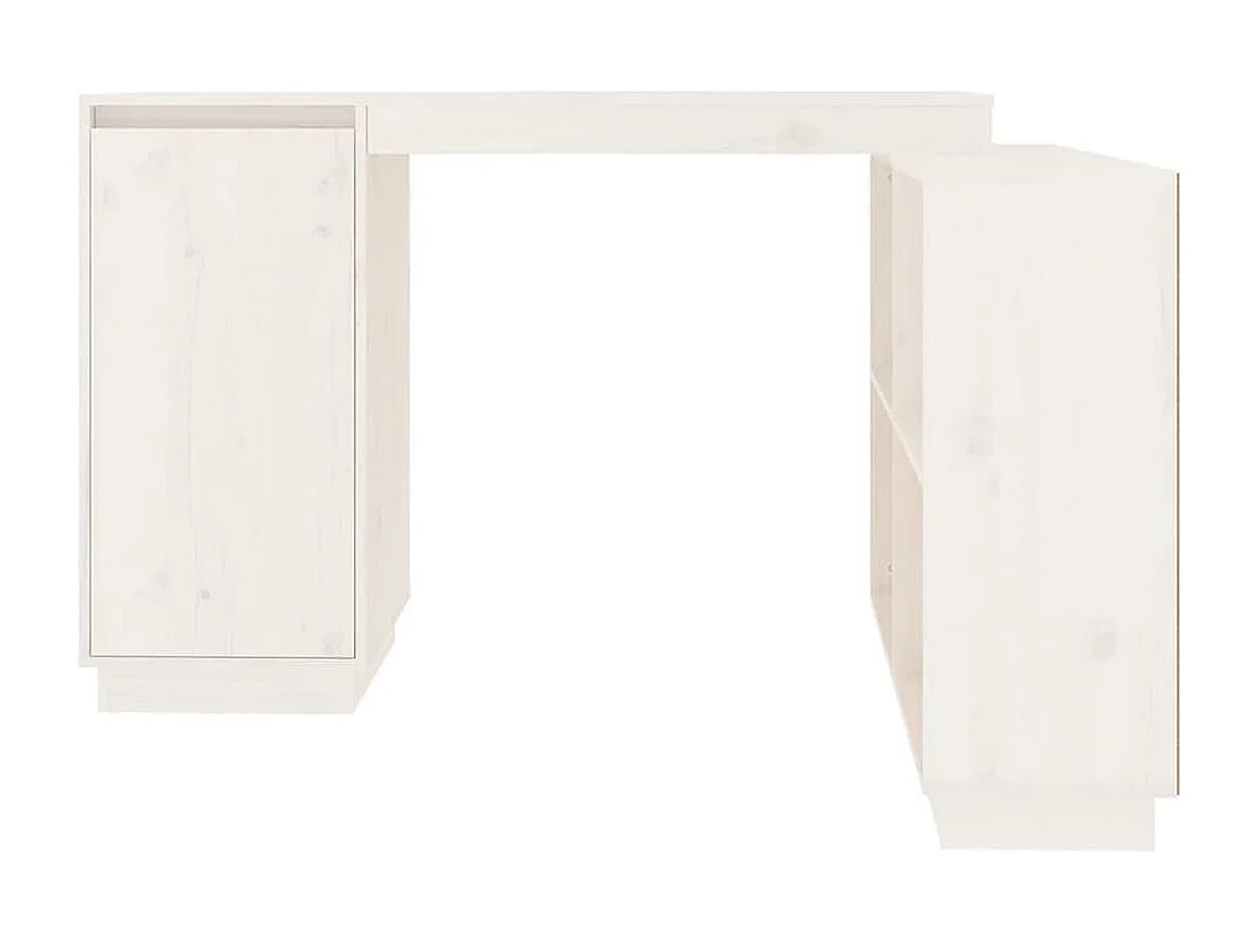 Bureau Blanc 110x50x75 cm Bois massif de pin
