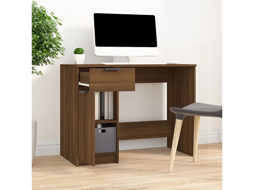 Scrivania Rovere Marrone 100x50x75 cm in Legno Multistrato