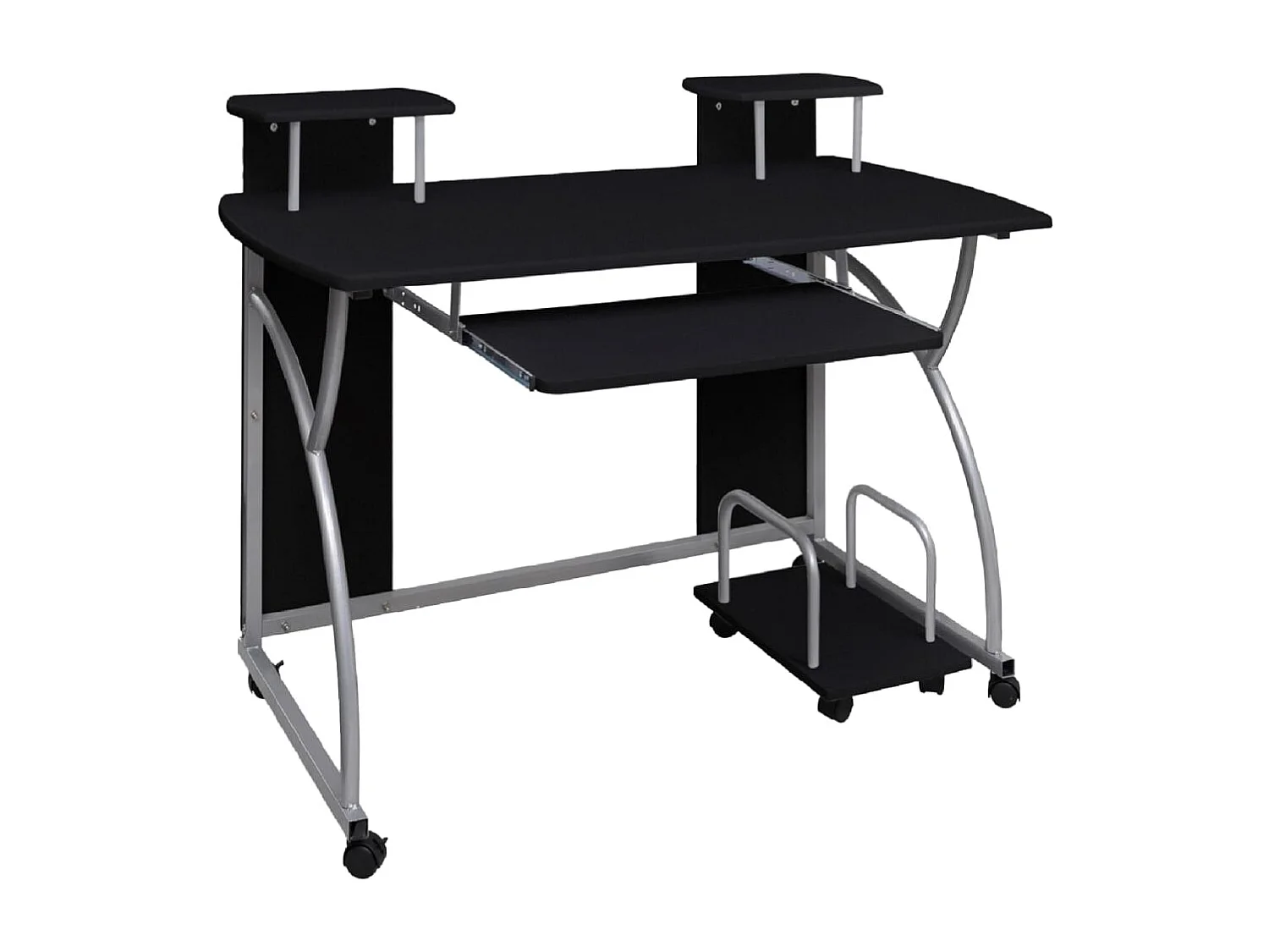 Bureau d'ordinateur Noir 110x52x88,5 cm Bois d’ingénierie