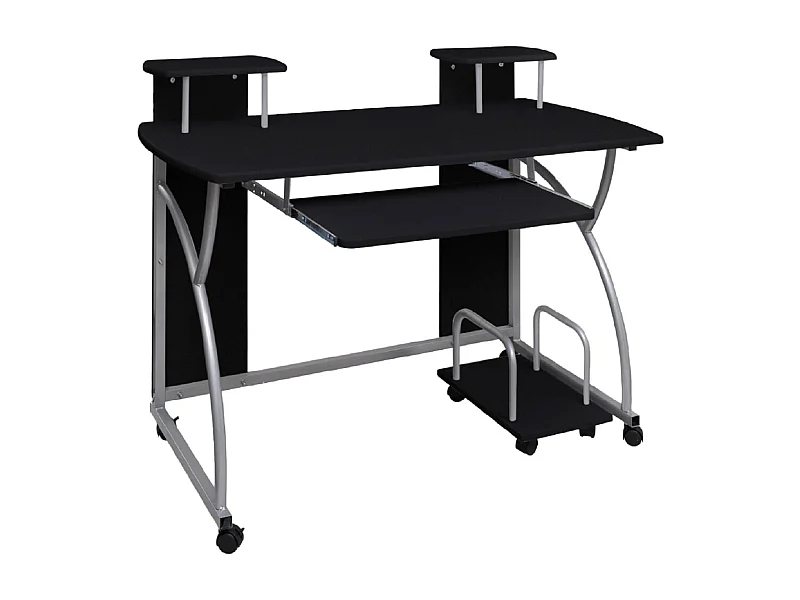 Bureau d'ordinateur Noir 110x52x88,5 cm Bois d’ingénierie