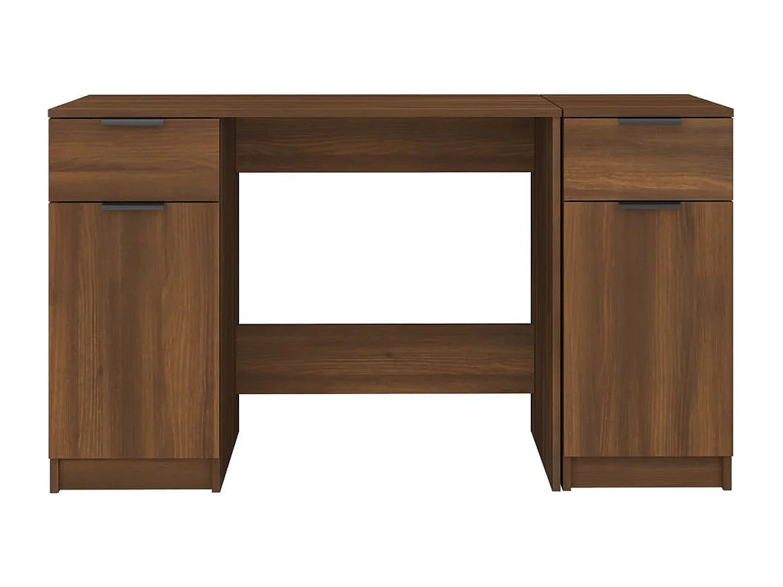 Bureau avec armoire latérale Chêne marron Bois d'ingénierie