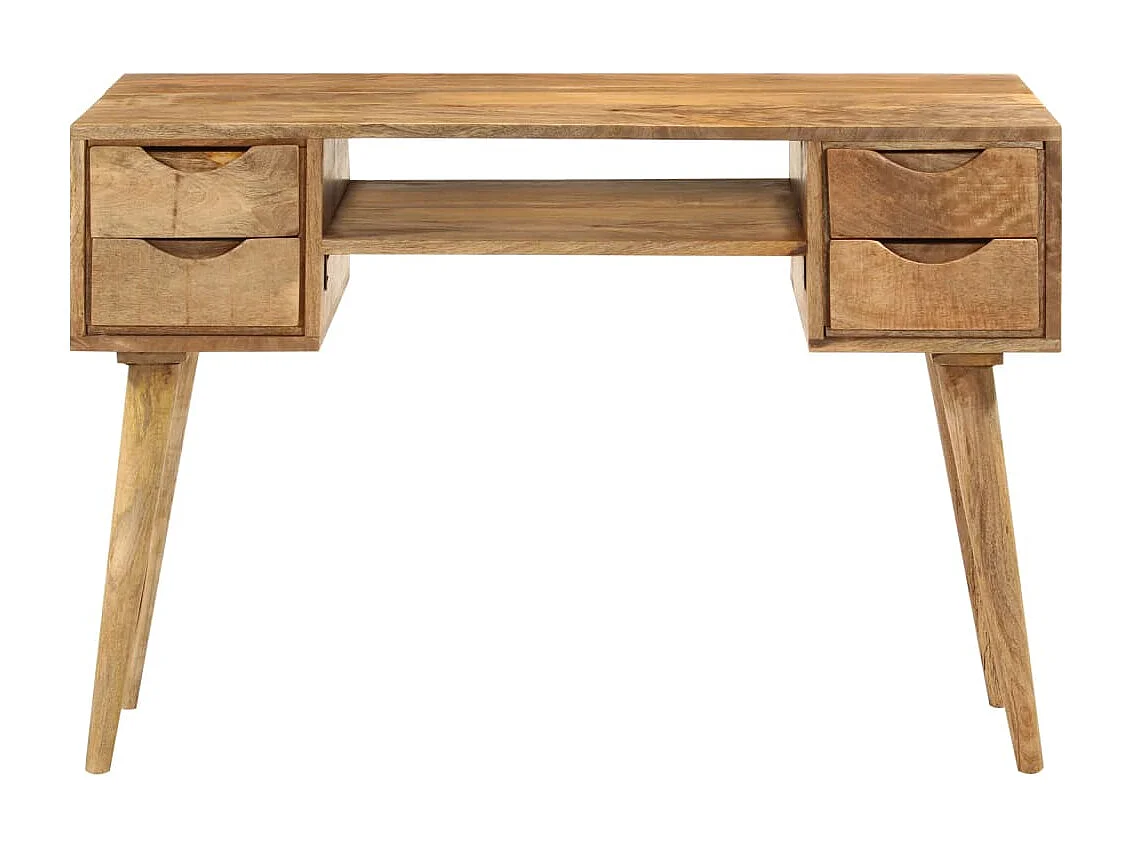 Bureau avec tiroirs 110x47x76 cm bois de manguier solide