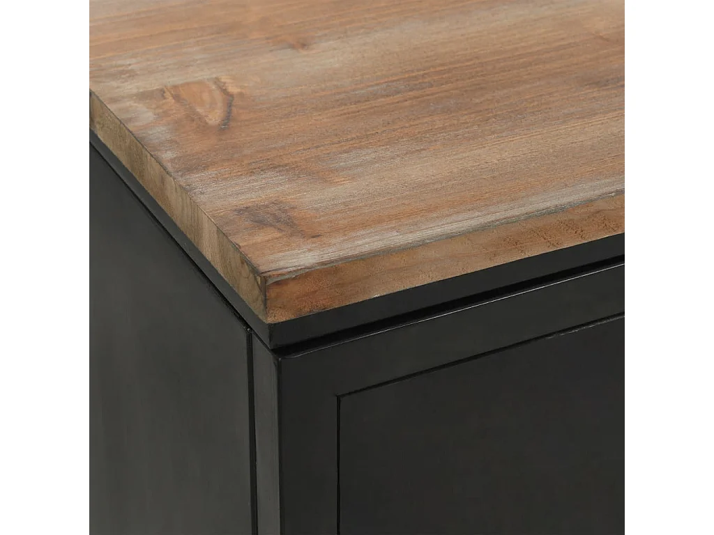 Bureau à double piédestal Bois de sapin et acier 120x50x76 cm