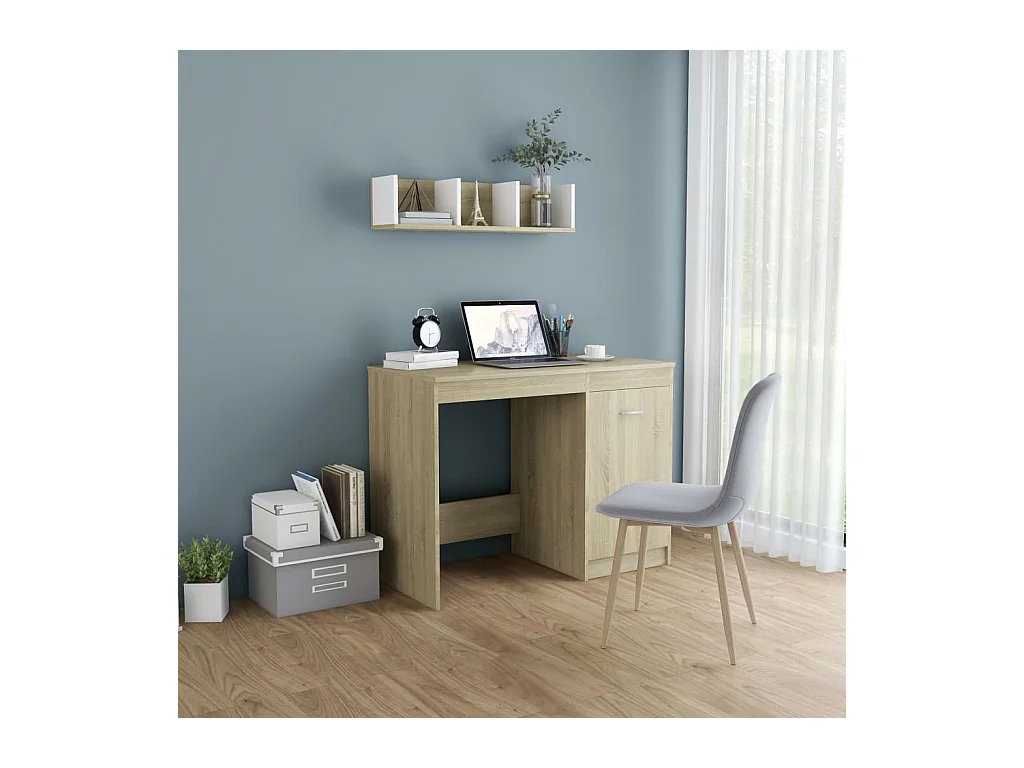 Bureau 100x50x76 cm bewerkt hout sonoma eikenkleurig
