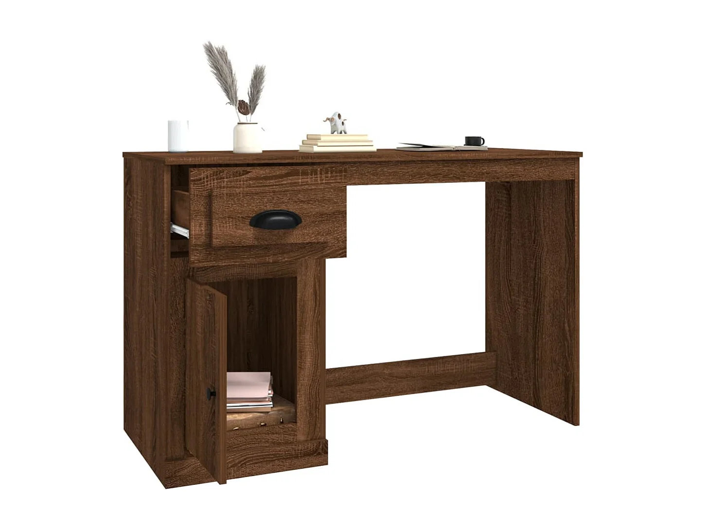 Bureau avec tiroir chêne marron 115x50x75 cm bois d'ingénierie