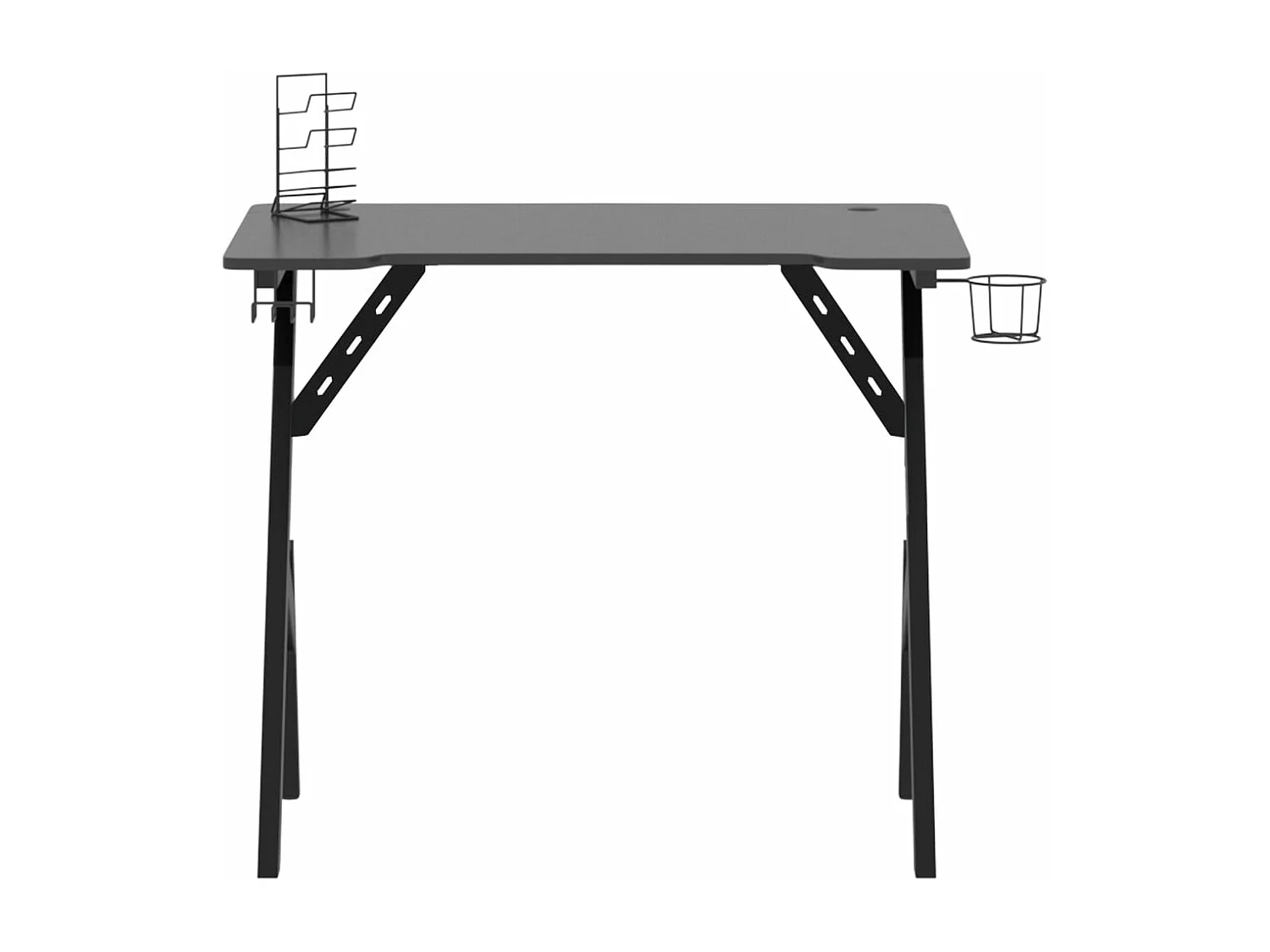 Secretária de gaming c/ pernas em forma de Y 90x60x75 cm preto