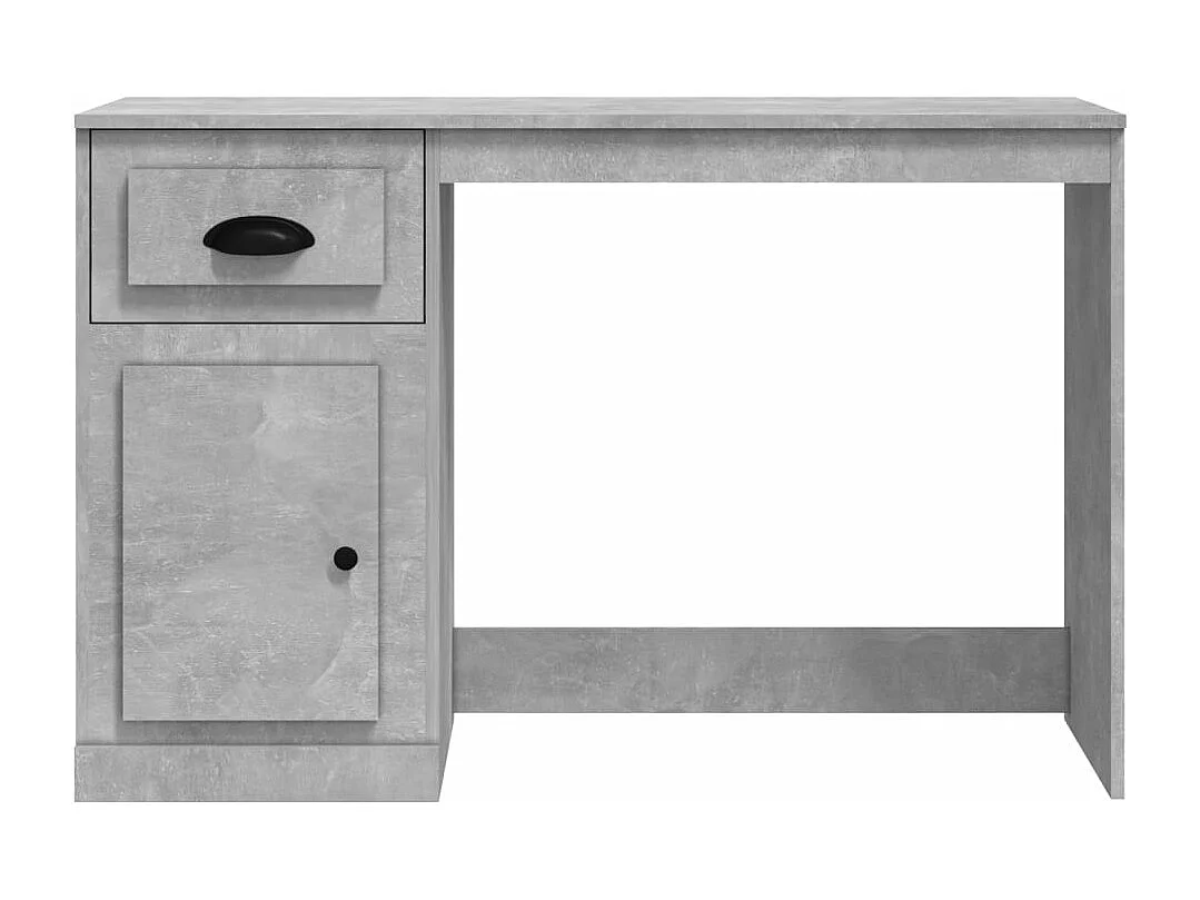 Bureau avec tiroir gris béton 115x50x75 cm bois d'ingénierie