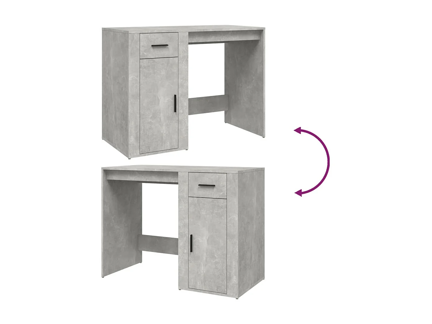 Scrivania Grigio Cemento 100x49x75 cm in Legno Multistrato