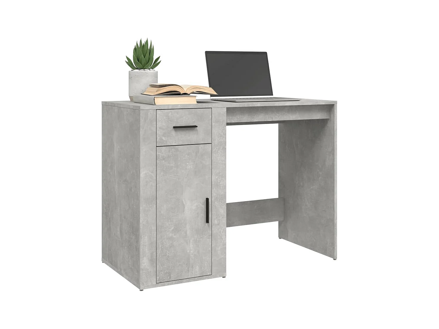 Bureau Gris béton 100x49x75 cm Bois d'ingénierie