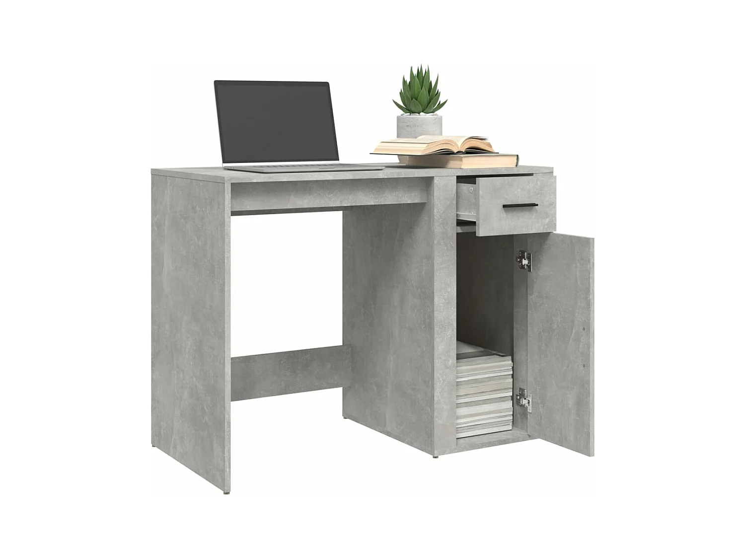 Bureau Gris béton 100x49x75 cm Bois d'ingénierie