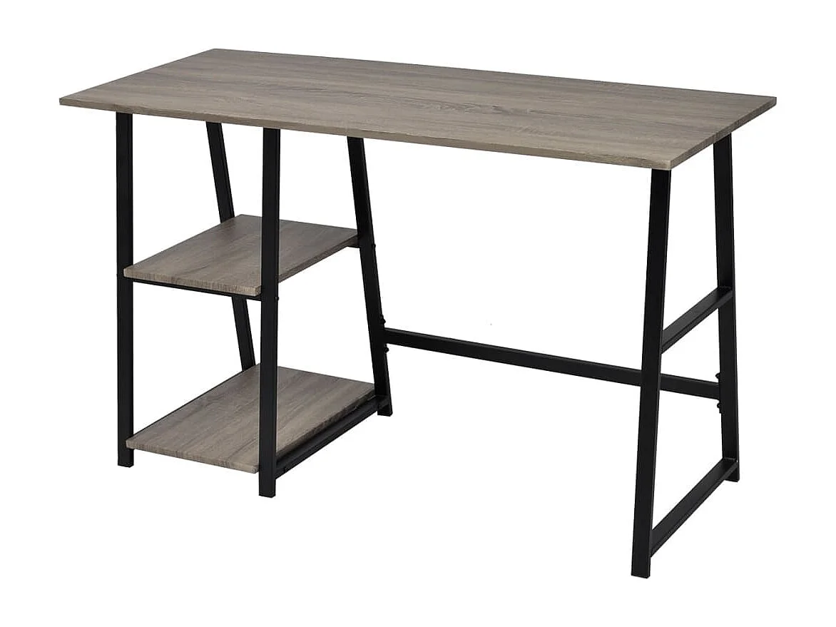 Bureau avec 2 étagères Gris et chêne