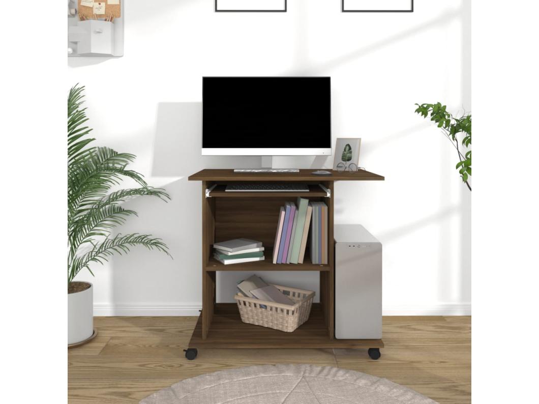 Mesa computador 80x50x75 cm derivados madeira carvalho castanho