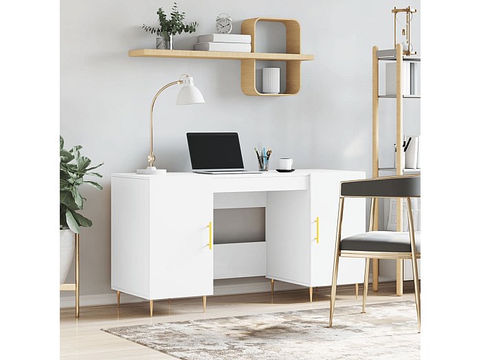 Scrivania In Legno Bianca 90x40x72 Cm - Moderna, Compatta, Per Ufficio, Studio O Camera Da Letto