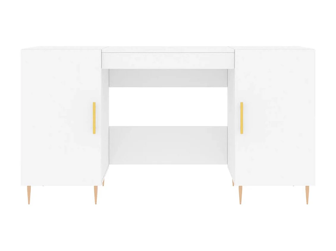 Bureau blanc 140x50x75 cm bois d'ingénierie