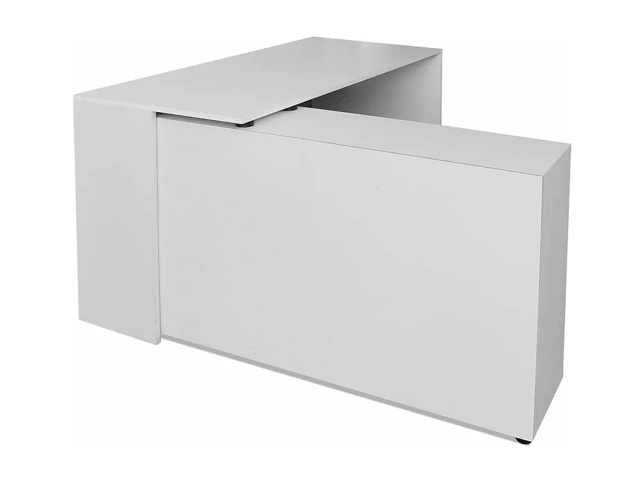 Hoekbureau 4 schappen wit