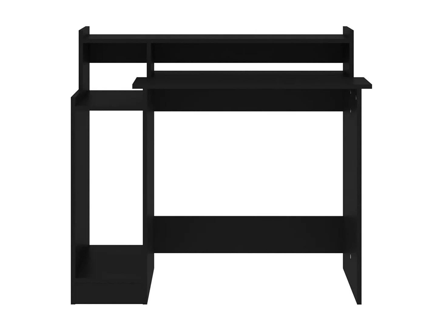 Secretária com luzes LED 97x45x90 cm derivados de madeira preto