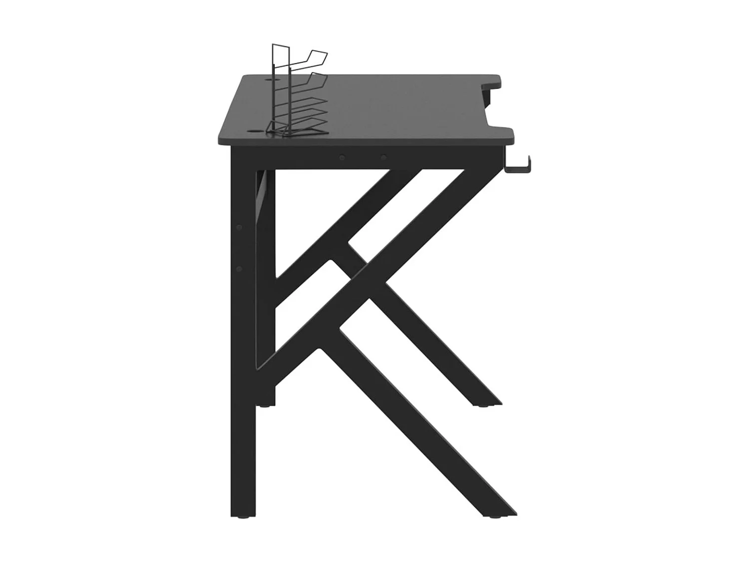 Bureau de jeu avec pieds en forme de K Noir 110x60x75 cm