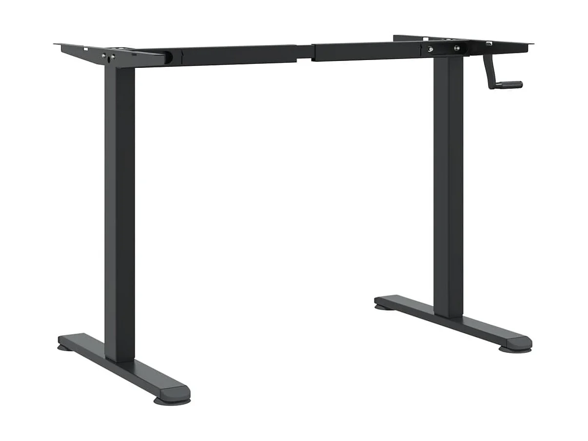 Estrutura de secretária de pé (94-135)x60x(70-114)cm aço preto