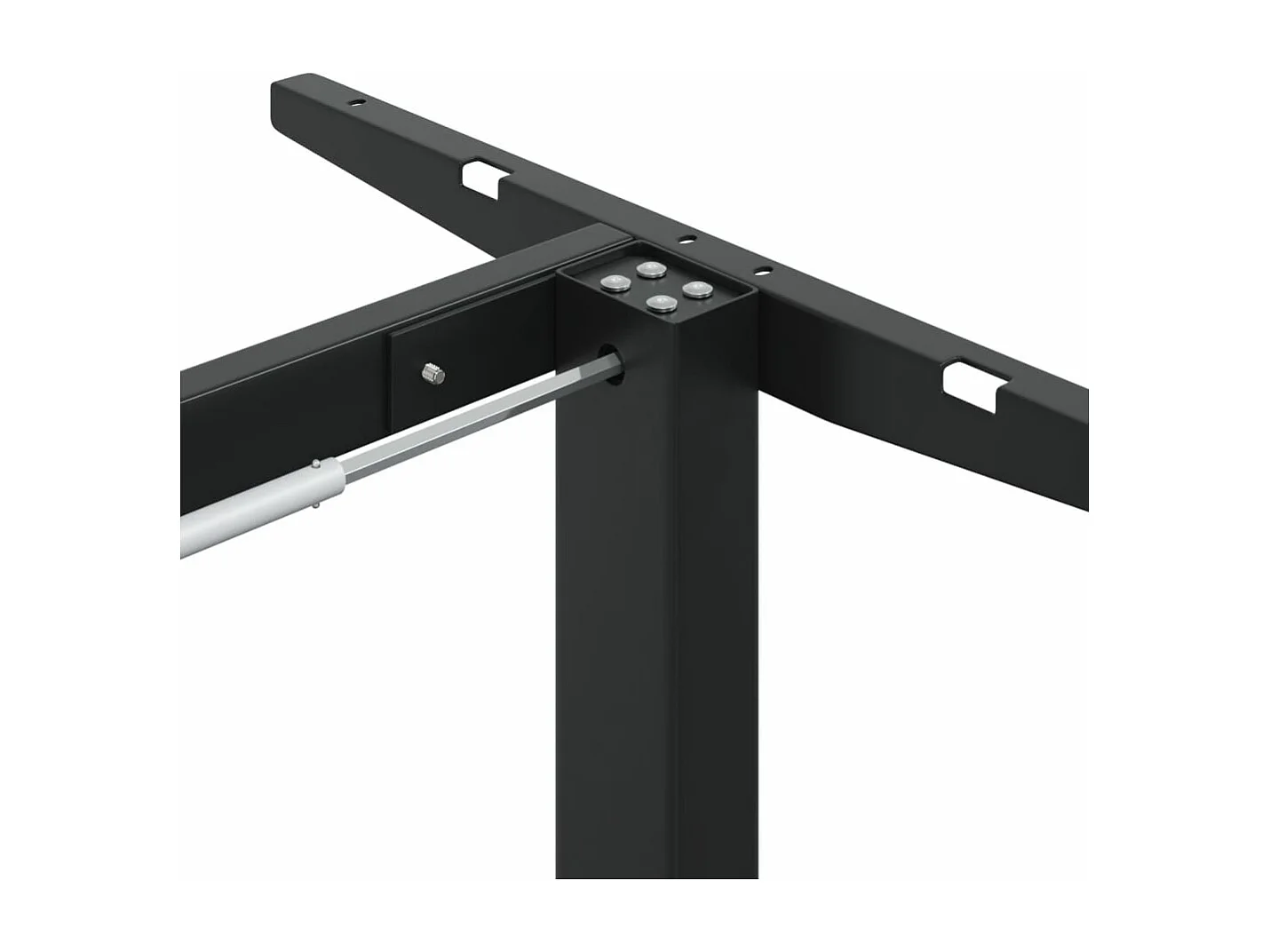 Estrutura de secretária de pé (94-135)x60x(70-114)cm aço preto