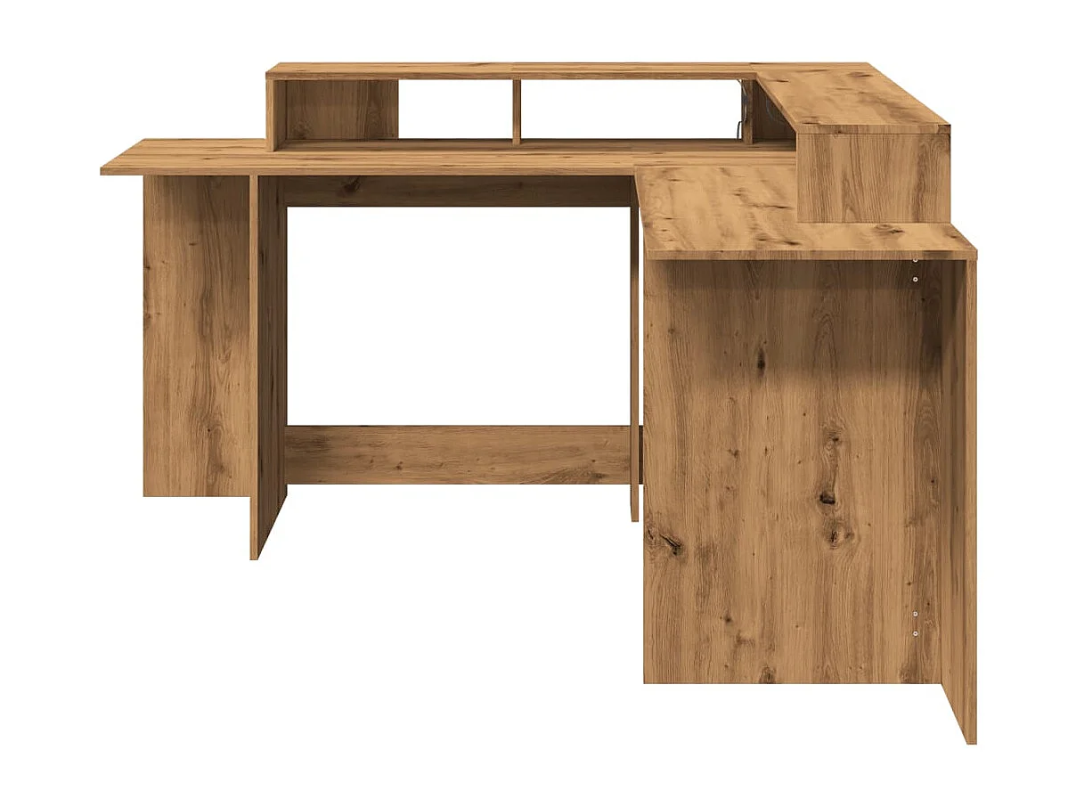 Secretária c/ luzes LED derivados de madeira carvalho artisiano