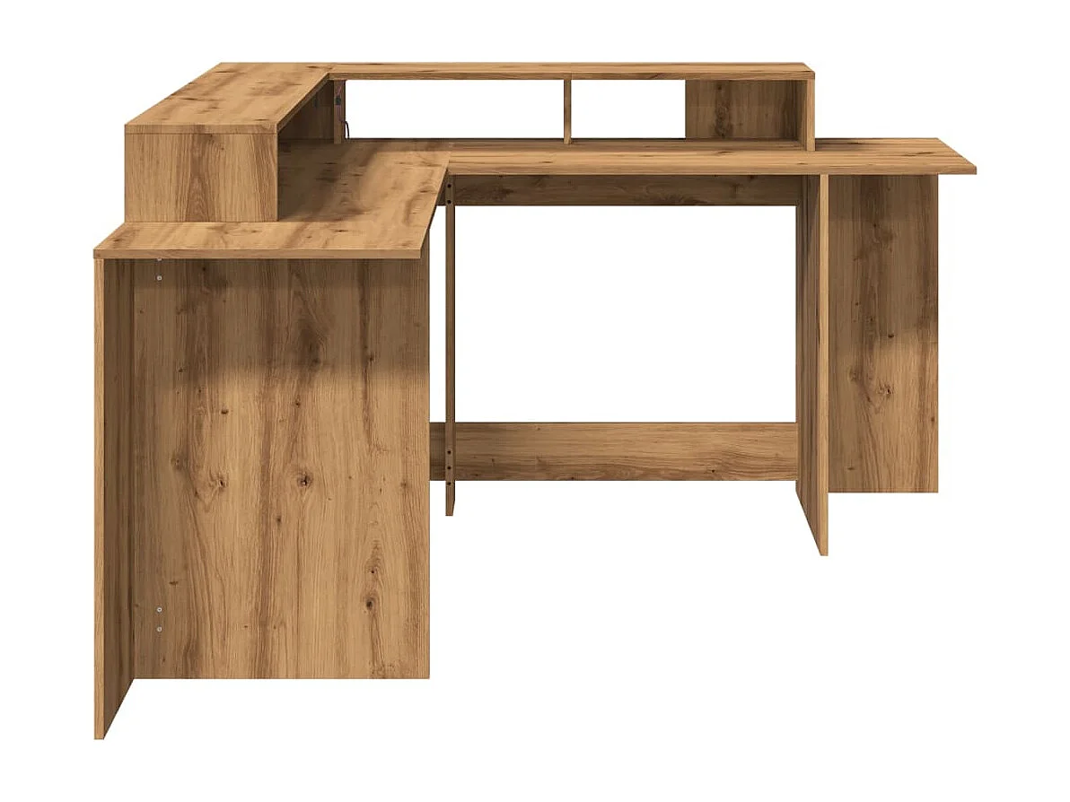 Secretária c/ luzes LED derivados de madeira carvalho artisiano