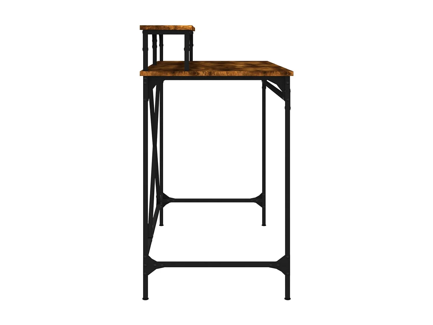 Schreibtisch Räuchereiche 100x50x90 cm Holzwerkstoff und Eisen