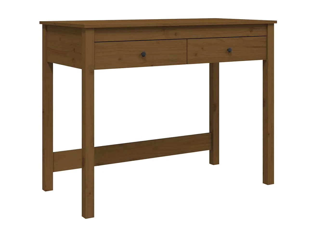 Bureau avec tiroirs Marron miel 100x50x78 cm Bois massif de pin