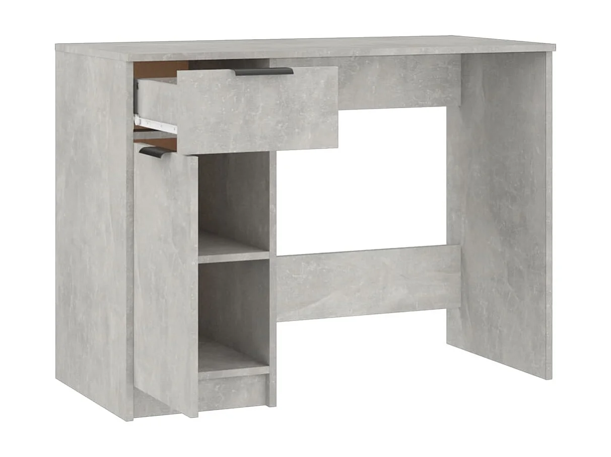 Escritorio de madera contrachapada gris hormigón 100x50x75 cm