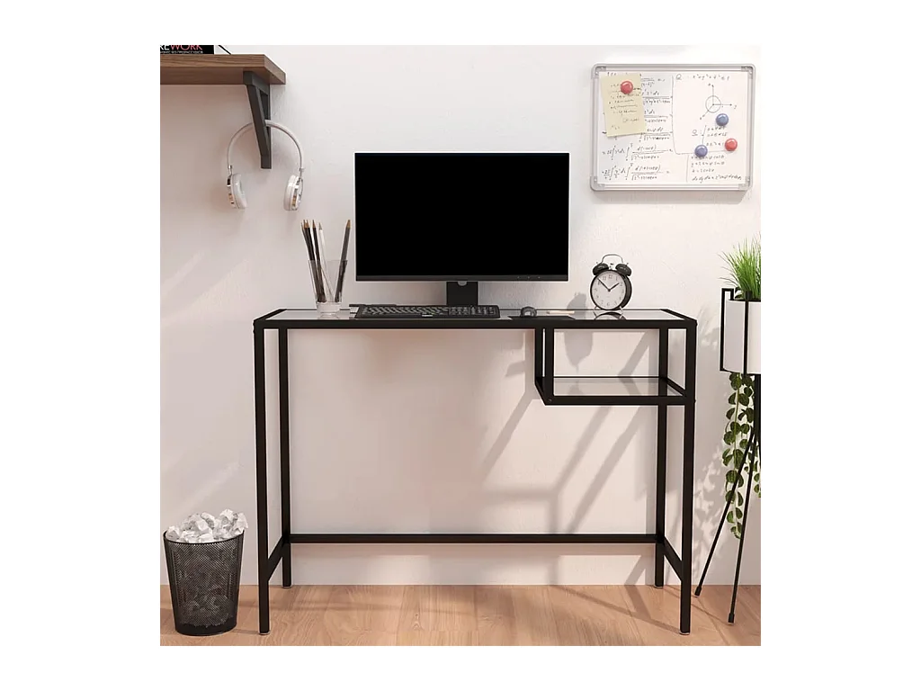Computerbureau 100x36x74 cm glas transparant