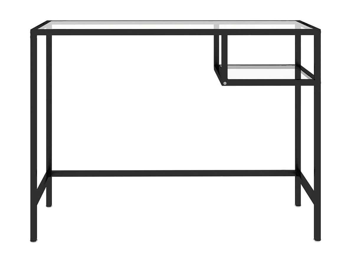 Computerbureau 100x36x74 cm glas transparant