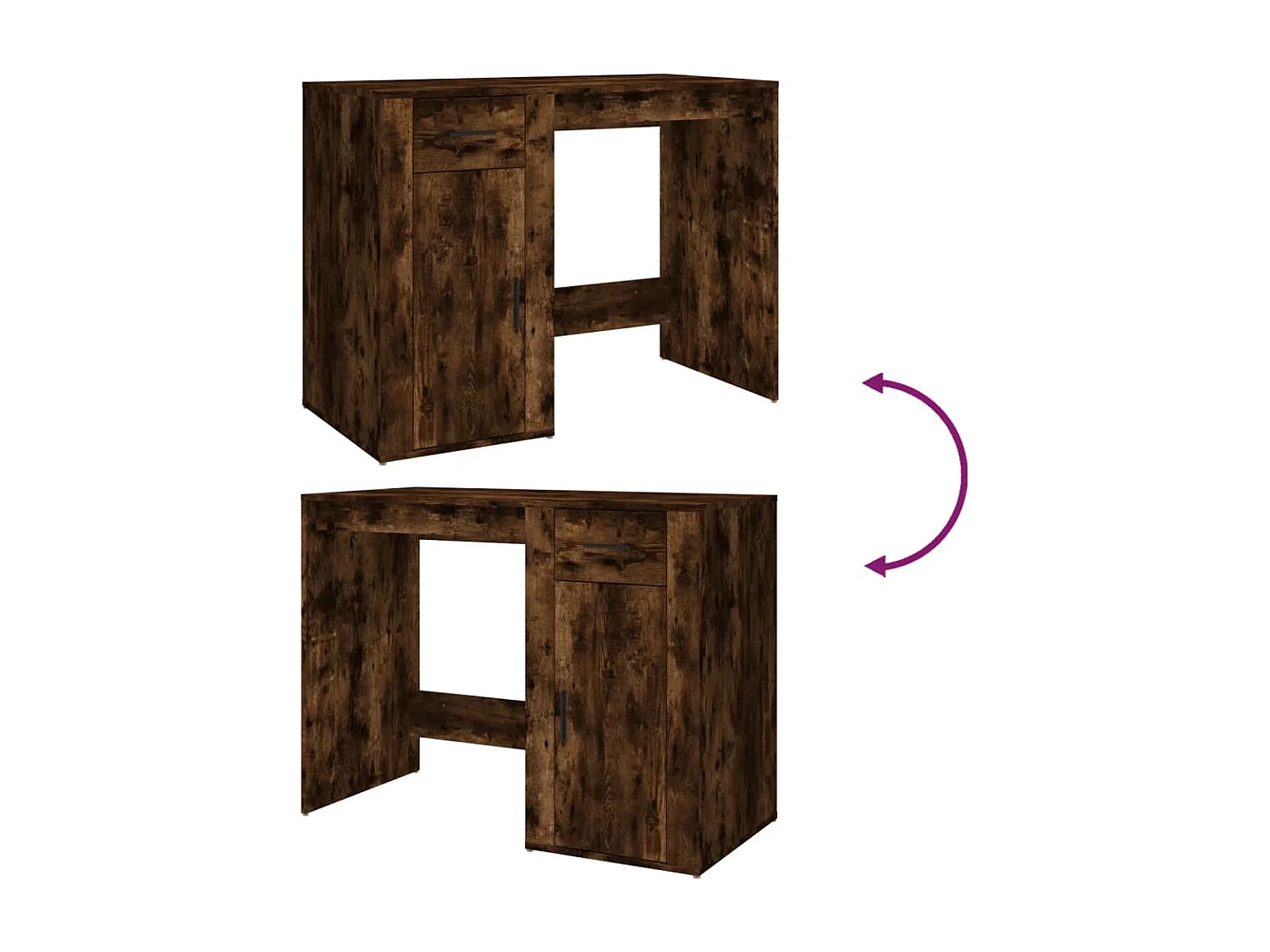 Scrivania Rovere Fumo 100x49x75 cm in Legno Multistrato