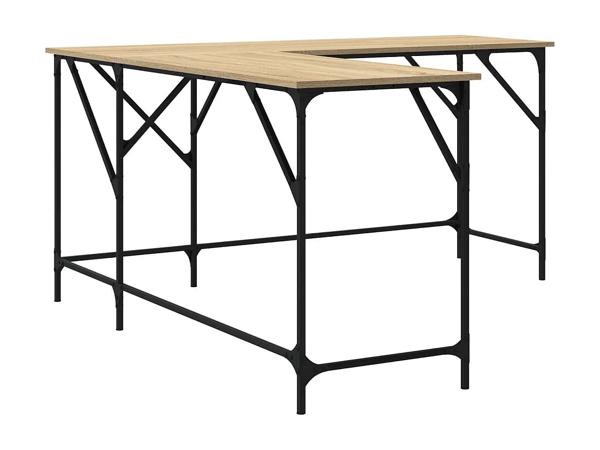 Escritorio madera de ingeniería roble Sonoma 149x149x75 cm