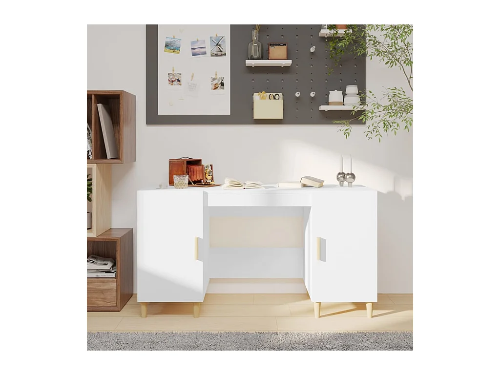 Bureau Blanc 140x50x75 cm Bois d'ingénierie