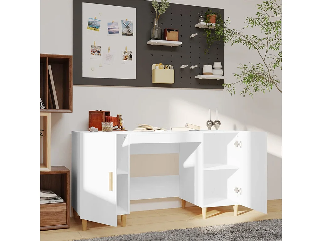 Bureau Blanc 140x50x75 cm Bois d'ingénierie