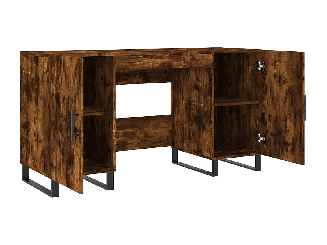 Bureau chêne fumé 140x50x75 cm bois d'ingénierie