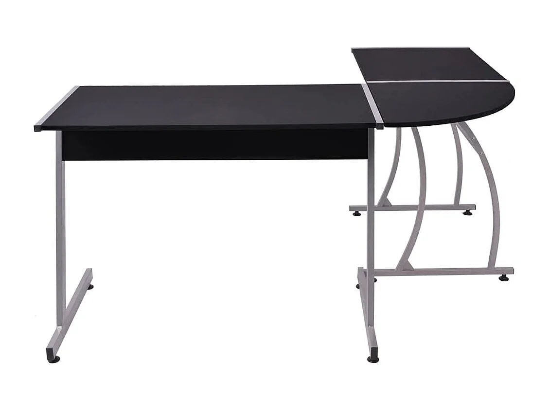Bureau d'angle en forme de L Noir