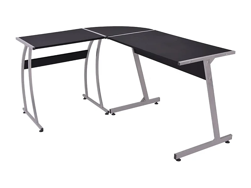 Bureau d'angle en forme de L Noir