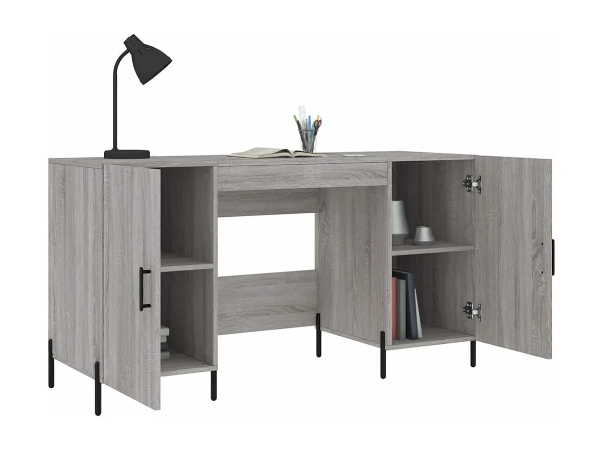 Schreibtisch Grau Sonoma 140x50x75 cm Holzwerkstoff