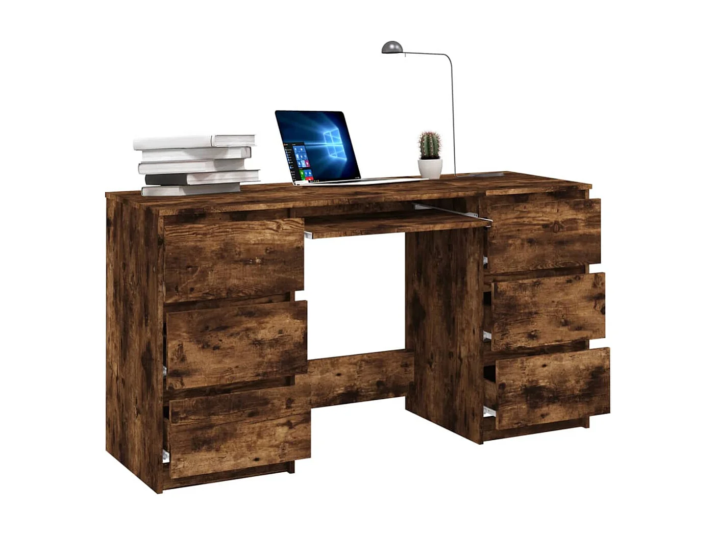 Bureau Chêne fumé 140x50x77 cm Bois d'ingénierie