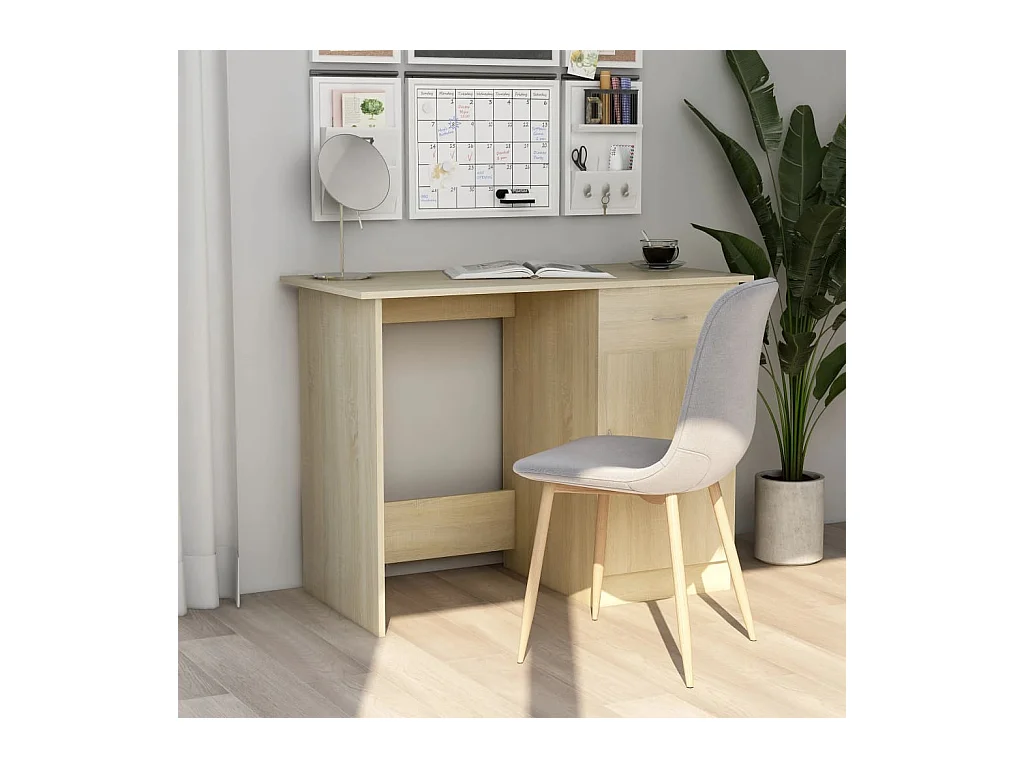 Bureau 100x50x76 cm bewerkt hout sonoma eikenkleurig