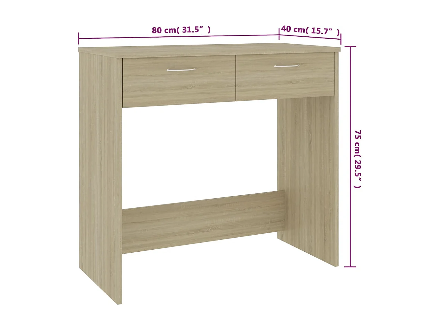 Bureau Chêne Sonoma 80x40x75 cm Aggloméré
