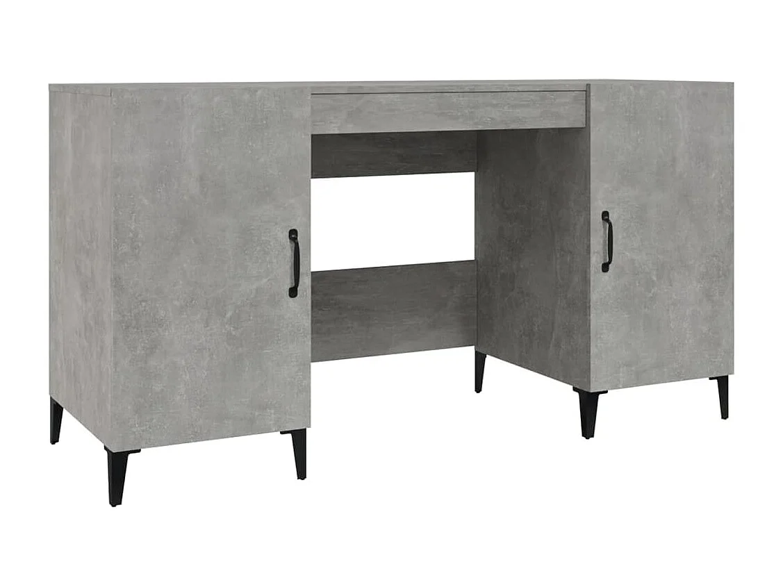 Bureau Gris béton 140x50x75 cm Bois d'ingénierie