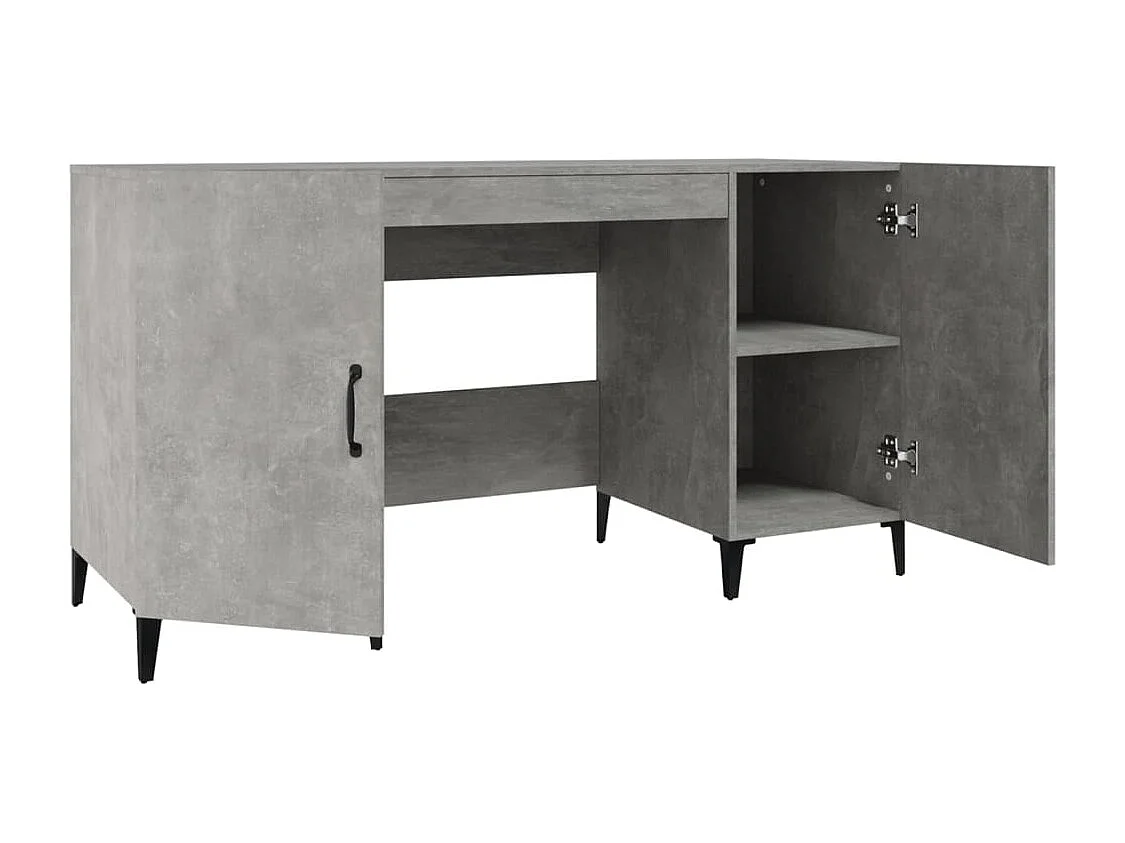 Bureau Gris béton 140x50x75 cm Bois d'ingénierie