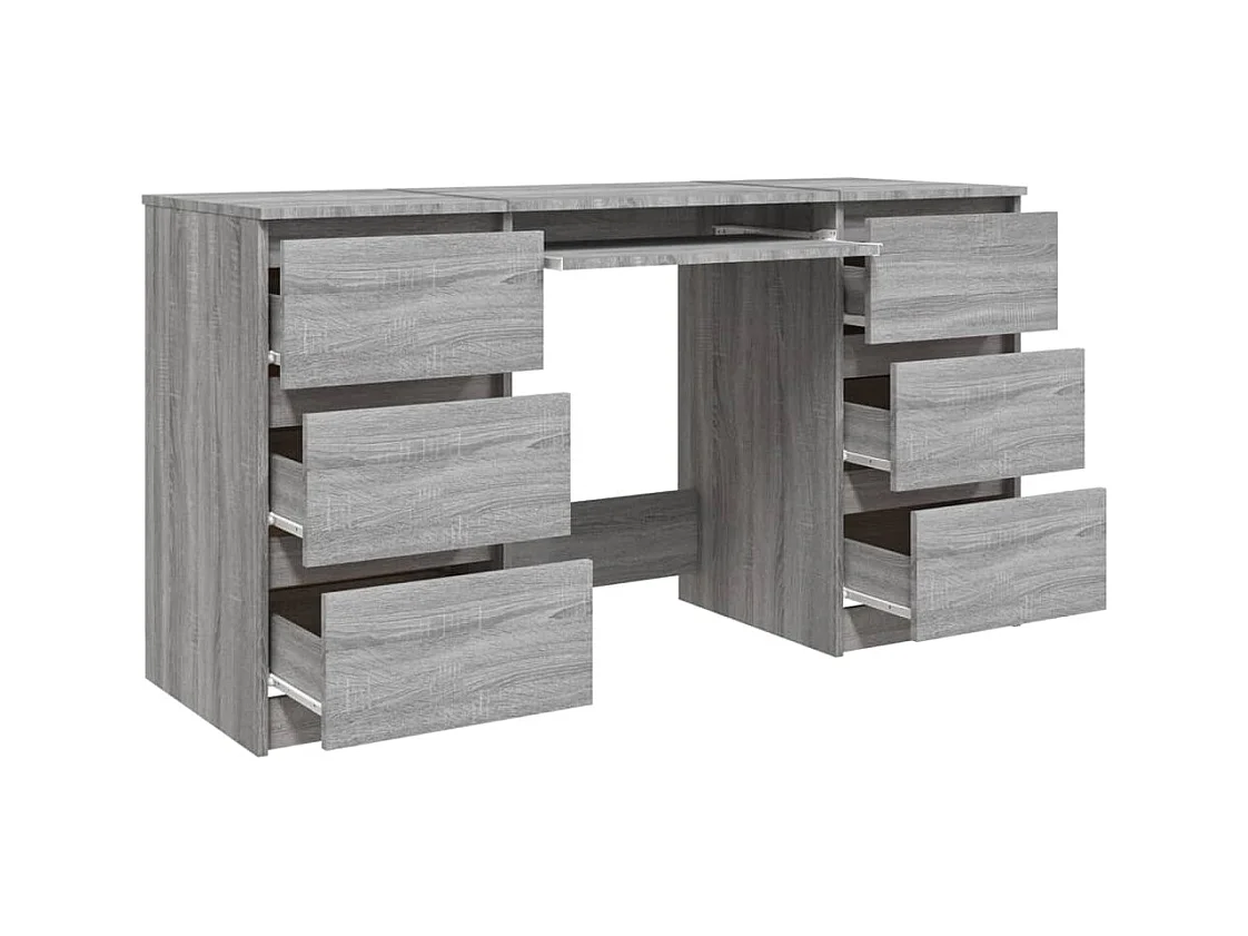 Bureau Sonoma gris 140x50x77 cm Bois d'ingénierie